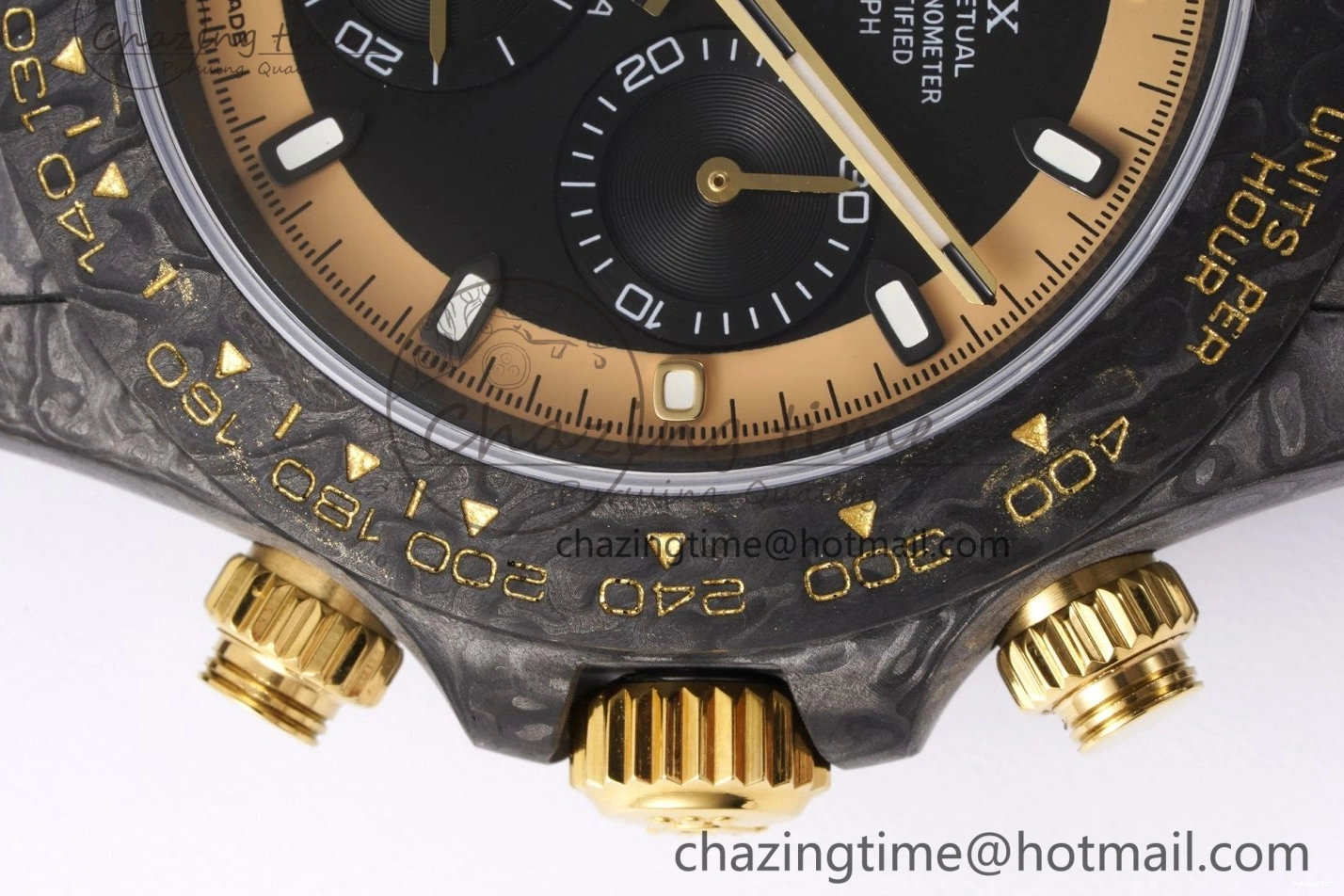 and Daytona Bezel Edition A7750 Black Gold DIWF Nylon Case DIW Carbon Black on Strap Dial 0117